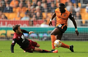 Sky Bet Championship - Wolverhampton Wanderers V Norwich City - Molineux Prints: Intense Battle for Ball Possession: Wolverhampton Wanderers vs Norwich City - Sky Bet Championship
