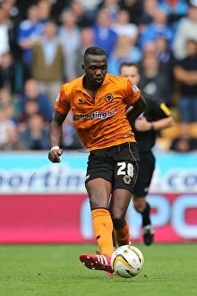 Images Dated 16th September 2012: Intense Battle: Doumbia vs Leicester Defense - Wolverhampton Wanderers, Npower Championship (2012)