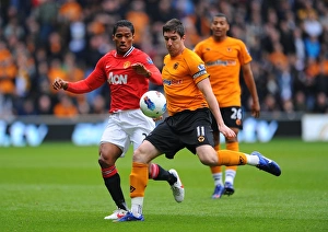 Wolves V Manchester United Prints: Intense Battle: Stephen Ward vs