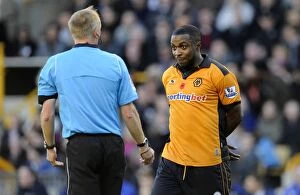 Wolves v Bolton Collection: Intense Moment: Sylvan Ebanks-Blake Argues with Referee Phil Walton