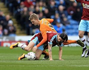 Images Dated 19th March 2016: Intense Rivalry: Boyd vs. Saville - Burnley vs. Wolves, Sky Bet Championship at Turf Moor