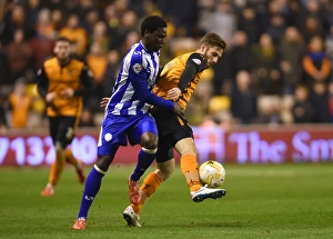 Sky Bet Championship - Wolves V Sheffield Wednesday - Molineux Prints: Intense Rivalry: Henry vs. Helan Battle at Molineux - Sky Bet Championship Showdown