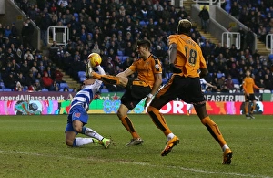 Framed Print : Intense Showdown: Rakels vs. Batth in Sky Bet Championship's Wolves vs. Reading Match Framed Print : Intense Showdown: Rakels vs. Batth in Sky Bet Championship's Wolves vs. Reading Match