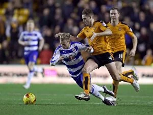 Wolves v Reading - Sky Bet Championship - Molineux Collection: Intense Sky Bet Championship Clash: Edwards Fouls Vydra at Molineux - Wolverhampton Wanderers vs
