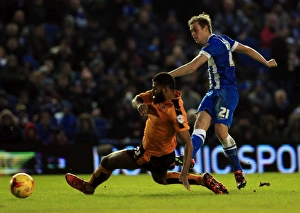 James Wilson Scores Past Ethan Ebanks-Landell: Wolverhampton Wanderers vs. Brighton & Hove Albion in Sky Bet Championship