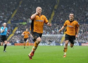 Images Dated 21st February 2011: Jamie O'Hara Scores the Opener: Wolverhampton Wanderers vs. West Bromwich Albion in Premier League