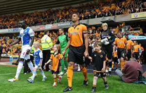 Wolves V Blackburn Rovers Prints: Karl Henry Leads Wolverhampton Wanderers Out in Barclays Premier League Match against Blackburn Rovers