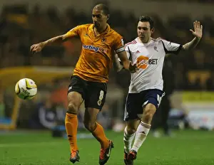 Framed Print : Karl Henry Stands Firm: Wolverhampton Wanderers vs. Bolton Wanderers in Npower Championship Clash at Molineux