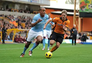 David Edwards Prints: Kompany vs Edwards: A Premier League Showdown - Wolverhampton Wanderers vs Manchester City