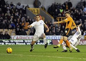 Sky Bet League One : Wolves v Preston North End : Molineux : 11-01-2014 Collection: Lee Evans Scores His Second Goal: Wolverhampton Wanderers vs
