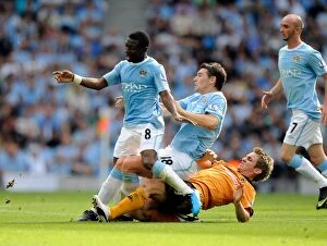 Images Dated 22nd August 2009: Manchester City vs. Wolverhampton Wanderers: A Premier League Showdown (2009) - Wright-Phillips