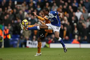 Framed Print : Mancienne vs. Jerome: A Football Rivalry Ignites in Birmingham vs. Wolverhampton Wanderers, Barclays Premier League