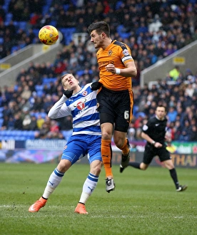 Sky Bet Championship Prints: Matej Vydra vs. Danny Batth: A Championship Showdown at Madejski Stadium - Wolverhampton Wanderers vs