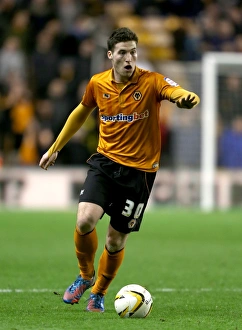 Season 2012-13 Prints: Matt Doherty in Action: Wolves vs. Watford (Npower Championship 2013, Molineux)