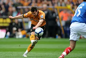 Wolves V Portsmouth Prints: Matt Jarvis: In Action for Wolverhampton Wanderers Against Portsmouth in the Premier League