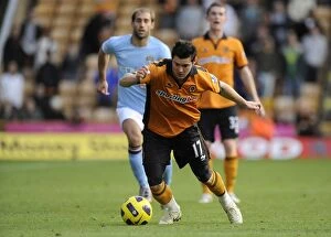 Wolves v Man City Collection: Matt Jarvis in Action: Wolverhampton Wanderers vs Manchester City - Barclays Premier League Showdown