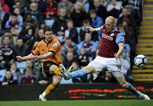 Aston Villa v Wolves Collection: Matt Jarvis Scores the Game-Winning Goal Past James Collins: Aston Villa vs