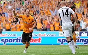 Framed Print : Matt Jarvis Scores the Second Goal: Wolverhampton Wanderers Lead 2-0 vs. Fulham in Barclays Premier League Framed Print : Matt Jarvis Scores the Second Goal: Wolverhampton Wanderers Lead 2-0 vs. Fulham in Barclays Premier League
