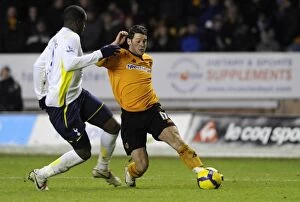Images Dated 10th February 2010: Matt Jarvis vs. Sebastien Bassong: A Premier League Showdown at Wolverhampton Wanderers vs