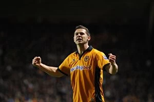 Images Dated 5th February 2011: Matt Jarvis's Euphoric Moment: Wolverhampton Wanderers Tie Manchester United 1-1