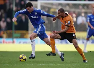 Framed Print : Michael Ballack vs. Karl Henry: A Premier League Showdown - Wolves vs. Chelsea