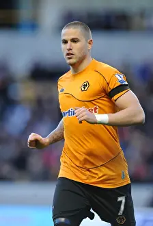 Michael Kightly in Action: Wolverhampton Wanderers vs Aston Villa - Barclays Premier League Soccer