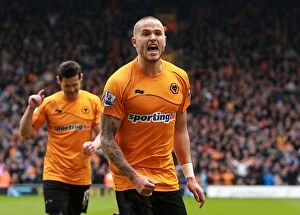 Wolves v Bolton Wanderers Collection: Michael Kightly Scores the Opener: Wolves vs. Bolton Wanderers, Barclays Premier League