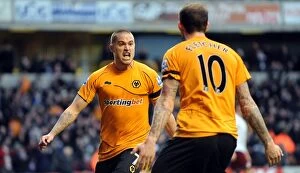 Images Dated 21st January 2012: Michael Kightly's Dramatic Equalizer: Wolverhampton Wanderers vs. Aston Villa, Premier League