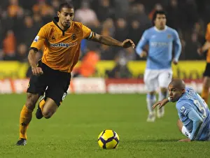 Wolves V Manchester City Prints: Midfield Showdown: Henry vs. de Jong - Wolverhampton Wanderers vs. Manchester City