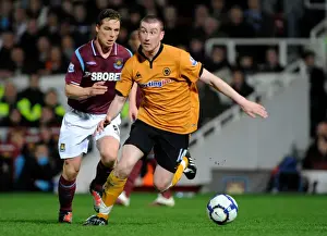 Wolves V West Ham United Prints: Midfield Showdown: Jones vs Parker - Wolverhampton Wanderers vs West Ham United