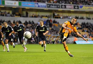 Nenad Milijas Scores the Penalty Kick Goal: Wolverhampton Wanderers Take 1-0 Lead in Carling Cup