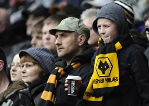 Bolton V Wolves Prints: Passionate Wolverhampton Wanderers FC Fans in Action: Bolton Wanderers vs