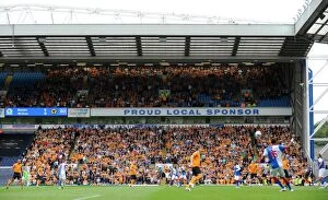 Blackburn v Wolves Collection: Passionate Wolverhampton Wanderers FC Fans on the Road: A Sea of Support at Blackburn vs