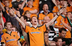 Celtic Prints: Passionate Wolves: Wolverhampton Wanderers Fans Showing Their Support Against Celtic in Pre-Season Friendly