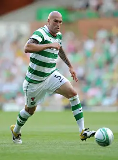Celtic Prints: Pre-Season Clash: Celtic vs. Wolverhampton Wanderers - Daniel Majstorovic's Intense Battle