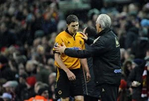 Images Dated 26th December 2009: Red Card and Consolation: Mick McCarthy Comforts Stephen Ward of Wolverhampton Wanderers