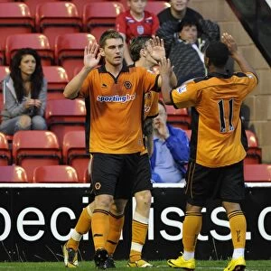 Images Dated 20th July 2010: Sam Vokes Scores the Second Goal: Wolverhampton Wanderers Lead 2-0 against Walsall