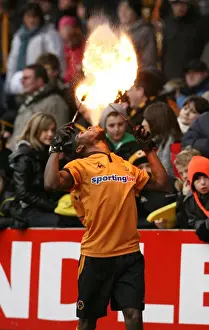 Sizzling Half-Time: Fire Eaters Ignite Wolves vs Bolton Wanderers, Barclays Premier League