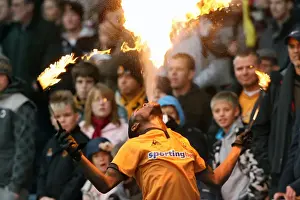 Wolves Prints: Sizzling Half-Time: Fire Eaters Light Up Wolves vs Bolton Wanderers