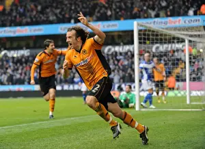 Stephen Hunt Scores the Opener: Wolverhampton Wanderers Lead Against Birmingham City (BPL)