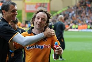 Images Dated 8th May 2011: Stephen Hunt's Euphoric Full-Time Celebration: Wolverhampton Wanderers Defeat West Bromwich Albion