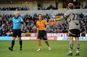 Images Dated 13th November 2010: Stephen Hunt's Fury: Wolverhampton Wanderers vs. Bolton Wanderers - The Controversial Kick by