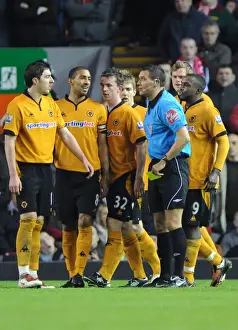 Liverpool V Wolves Prints: Stephen Ward's Red Card: Wolverhampton Wanderers Defender Dismissed in Liverpool Clash (BPL)