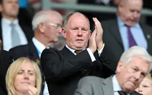 Framed Print : Steve Morgan's Premier League Triumph: Wolverhampton Wanderers Chairman Celebrates at Blackburn Rovers