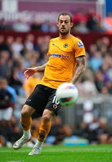 Steven Fletcher Fights for Wolverhampton Wanderers in Aston Villa vs. Wolves Barclays Premier League Clash