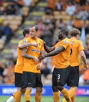 Images Dated 7th August 2011: Steven Fletcher Scores the Second Goal: Wolverhampton Wanderers Lead 2-0 Against Real Zaragoza