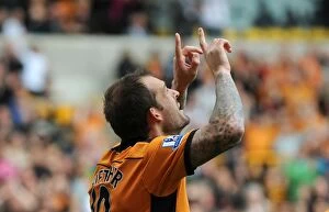Wolves v West Bromwich Albion Collection: Steven Fletcher's Game-Changing Goal: Wolverhampton Wanderers' 3-0 Lead