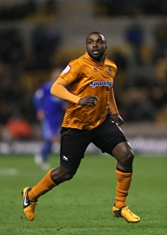 Season 2012-13 Prints: Sylvan Ebanks-Blake in Action: Wolves vs. Watford (Championship Match, Molineux, 2013)