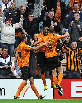 Wolves v Leicester City : Molineux : 16-09-2012 Collection: Sylvan Ebanks-Blake Scores Historic First Goal for Wolverhampton Wanderers in Championship Match