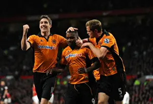 Manchester United V Wolves Prints: Sylvan Ebanks-Blake's Dramatic Equalizer: Manchester United vs